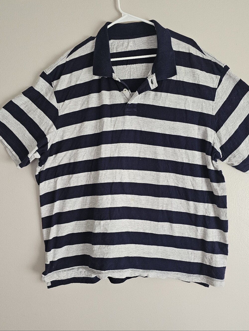 Men's Falls Creek Navy & Gray Striped Polo Shirt